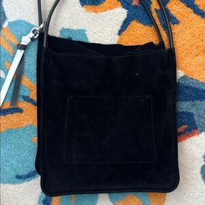 Proenza Schouler black suede tote bag.